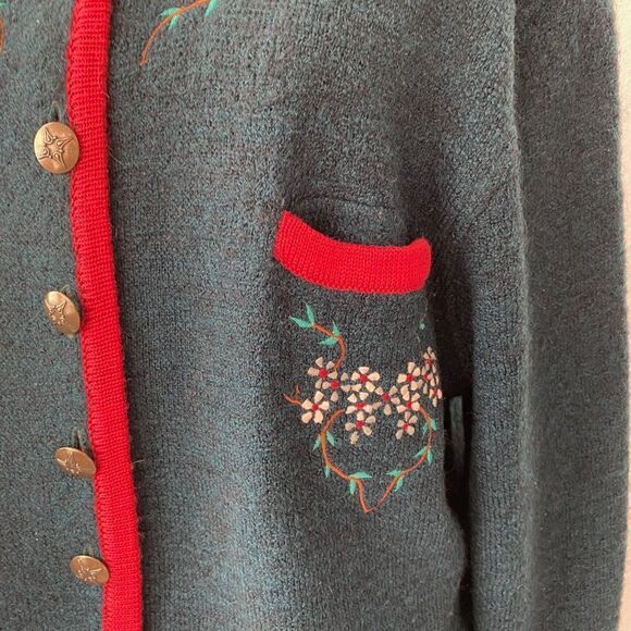 Marie Claire Vintage Floral Embroidered Cardigan - Picture 9 of 10
